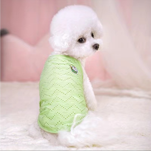 SOLD❌ Spring Summer Puppy Cat Clothes Simple Sling Thin Breathable Mesh Pet Tank - Picture 3 of 10